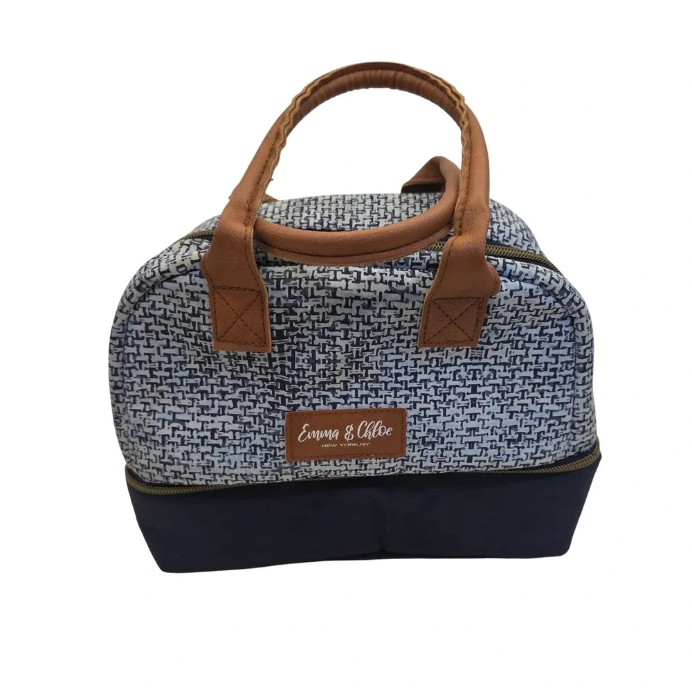 Emma‎ & Chloe Insulated Lunch Bag Cosmetic Toiletry Travel Pouch 2 Compartments